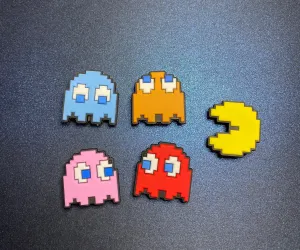 5PC PAC MAN PacMan Soft PVC Shoe Croc Charms