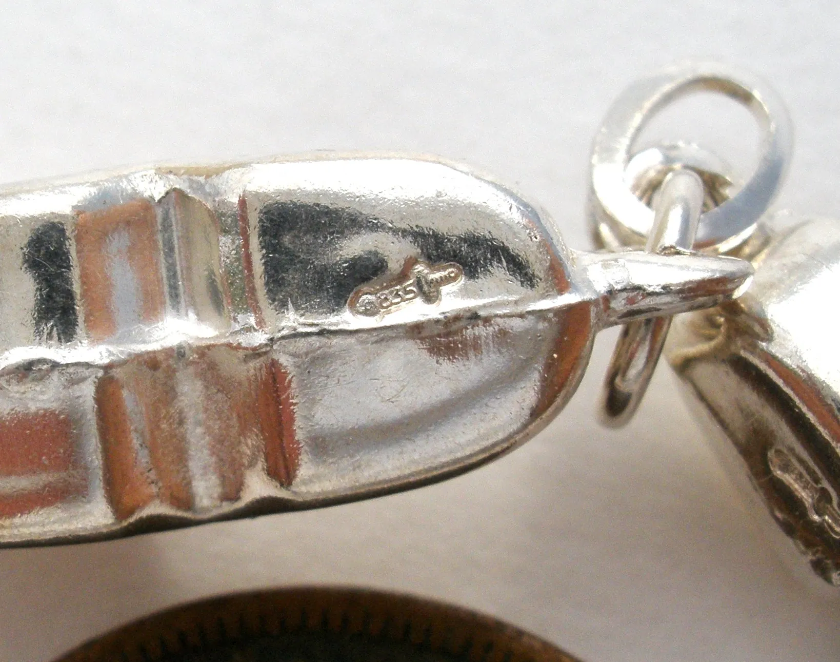 835 Silver Charm Pair of Dutch Shoes Vintage