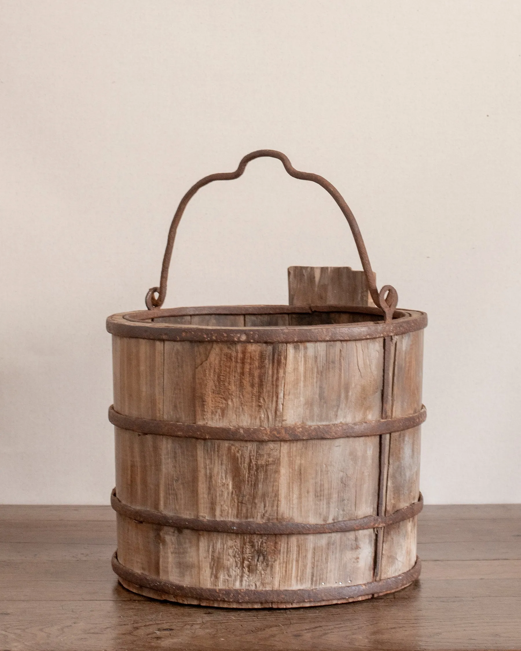 Antique Cypress Water Bucket