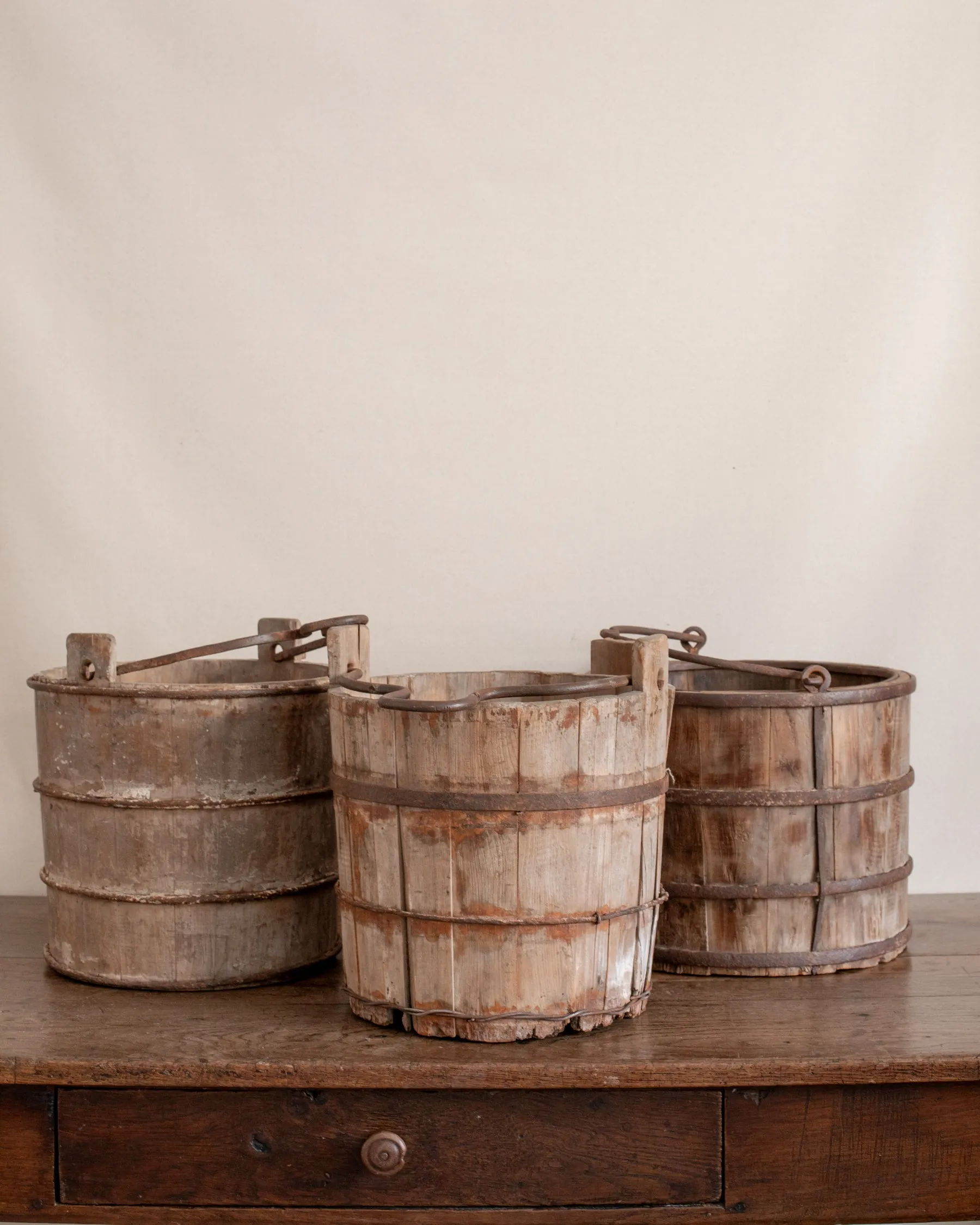 Antique Cypress Water Bucket