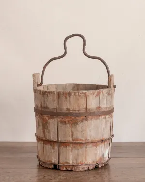 Antique Cypress Water Bucket