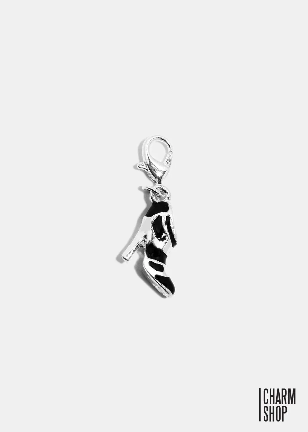 Black and Silver High Heel Dangle Charm