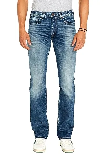 Buffalo David Bitton Men's Relaxed Straight Driven Jeans, Authentic and Sanded Indigo, 31W x 32L