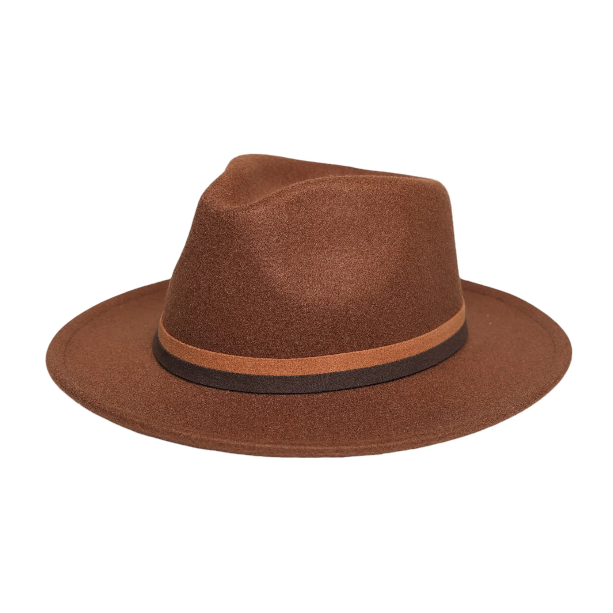 Chokore Fedora Hat with Dual Tone Band (Brown)