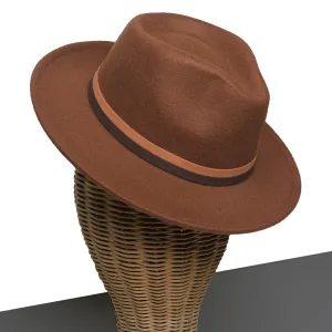 Chokore Fedora Hat with Dual Tone Band (Brown)