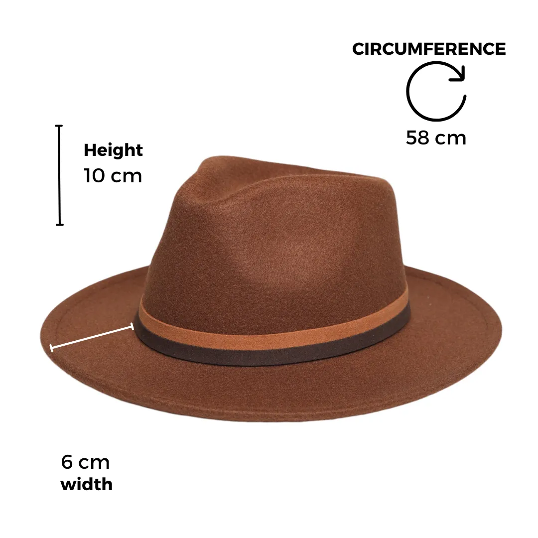 Chokore Fedora Hat with Dual Tone Band (Brown)