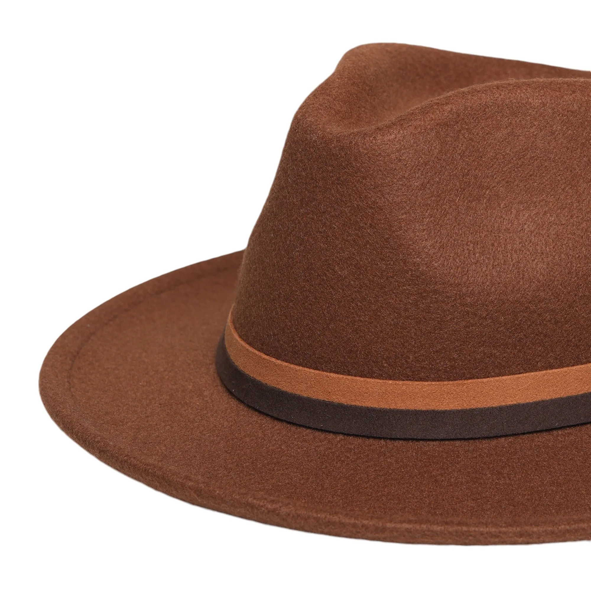 Chokore Fedora Hat with Dual Tone Band (Brown)