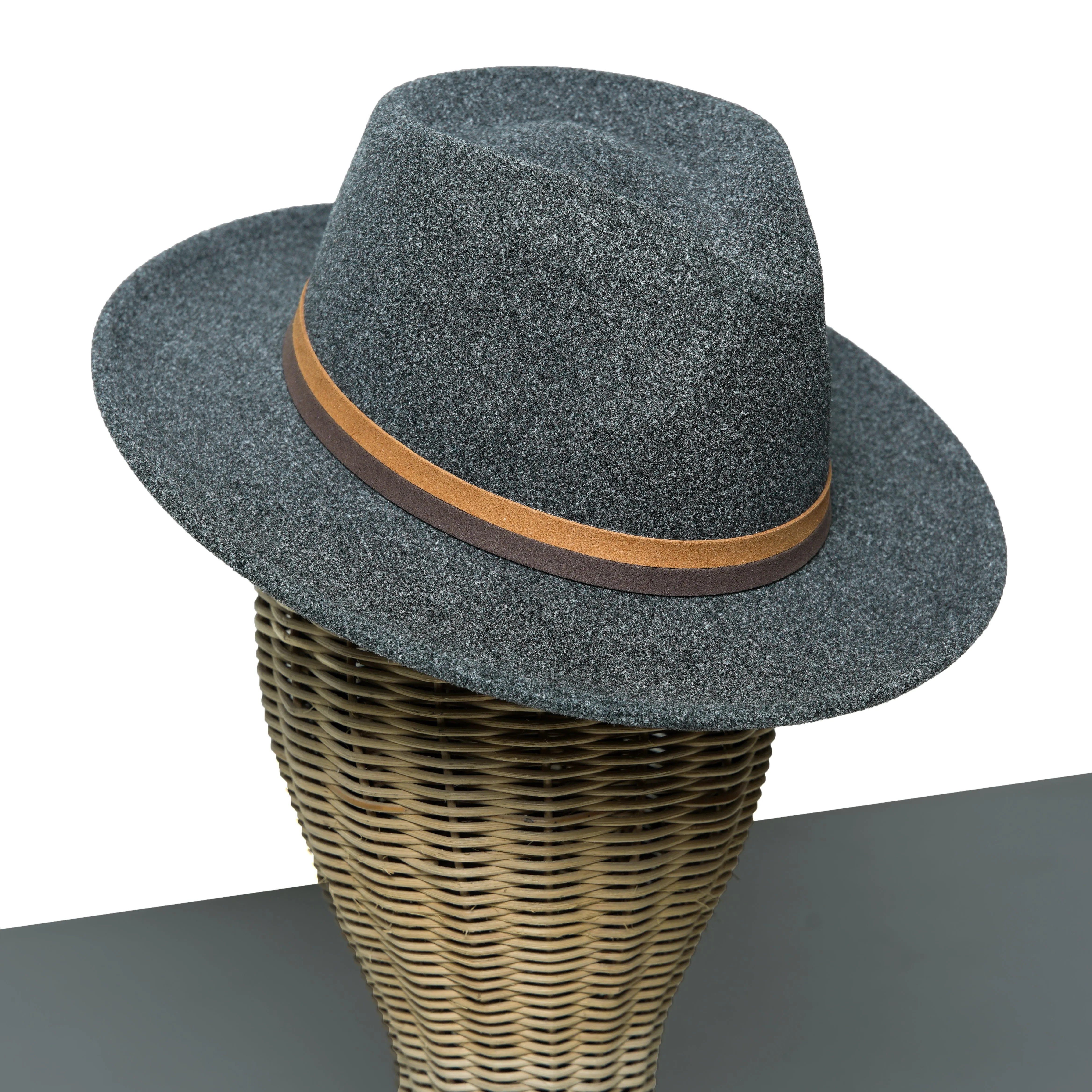 Chokore Fedora Hat with Dual Tone Band (Dark Gray)