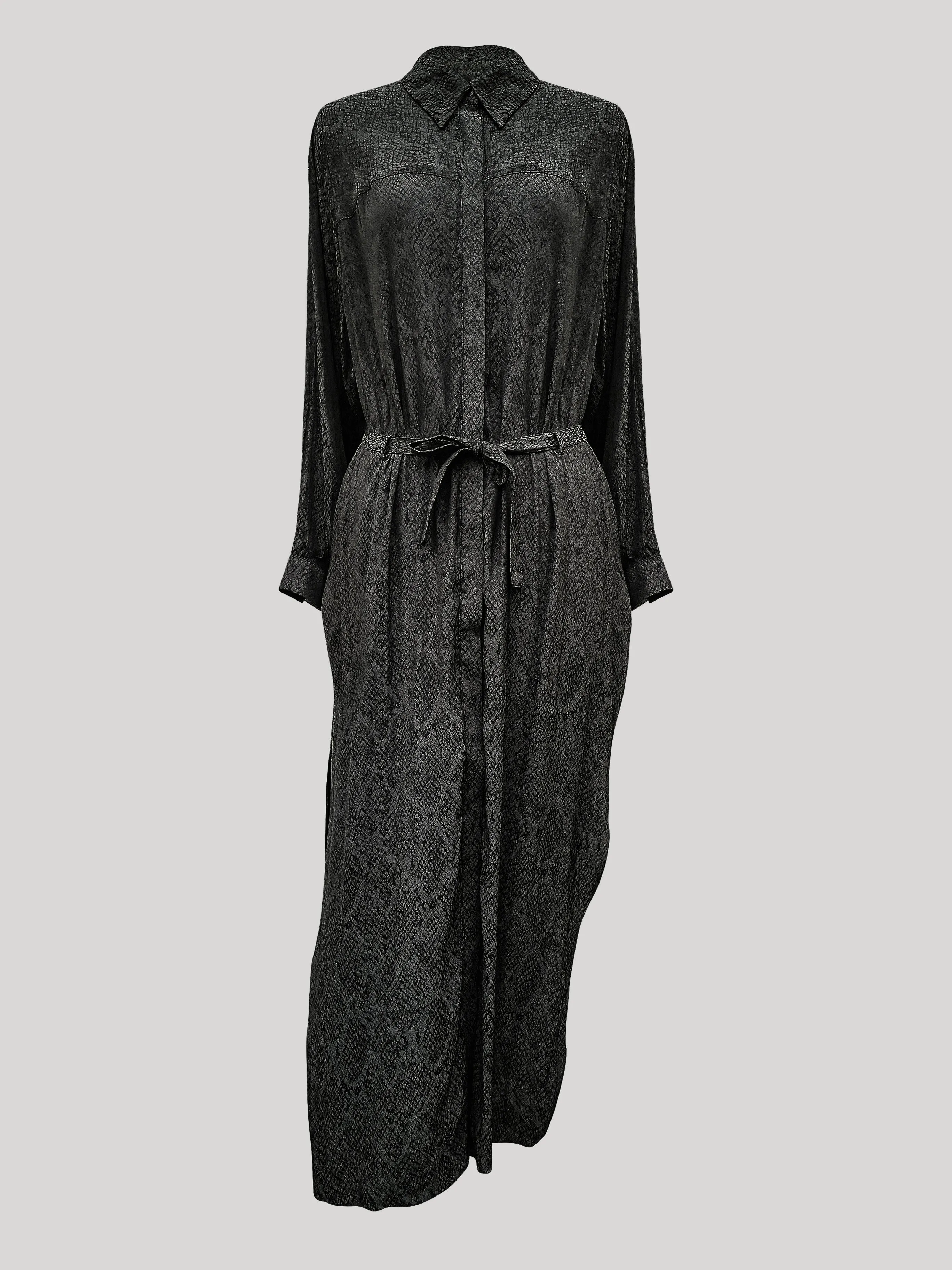 DRESS/CARDIGAN - JACQUARD SATIN black snake