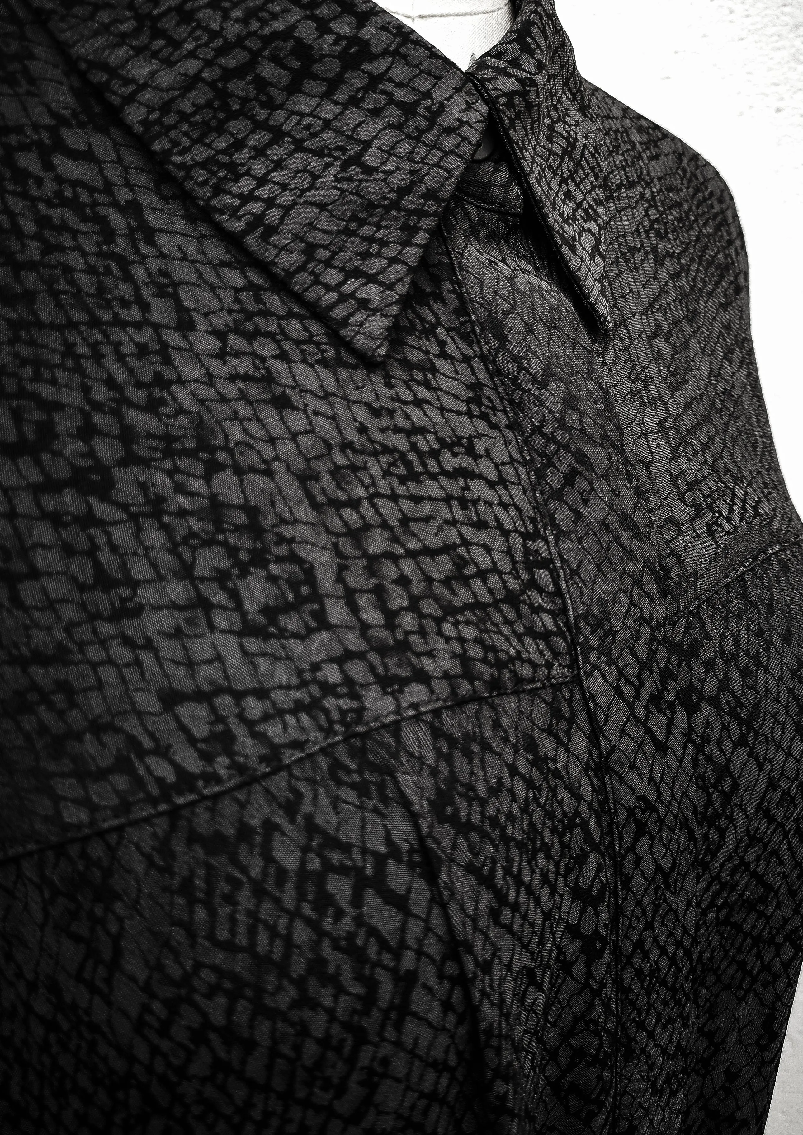 DRESS/CARDIGAN - JACQUARD SATIN black snake