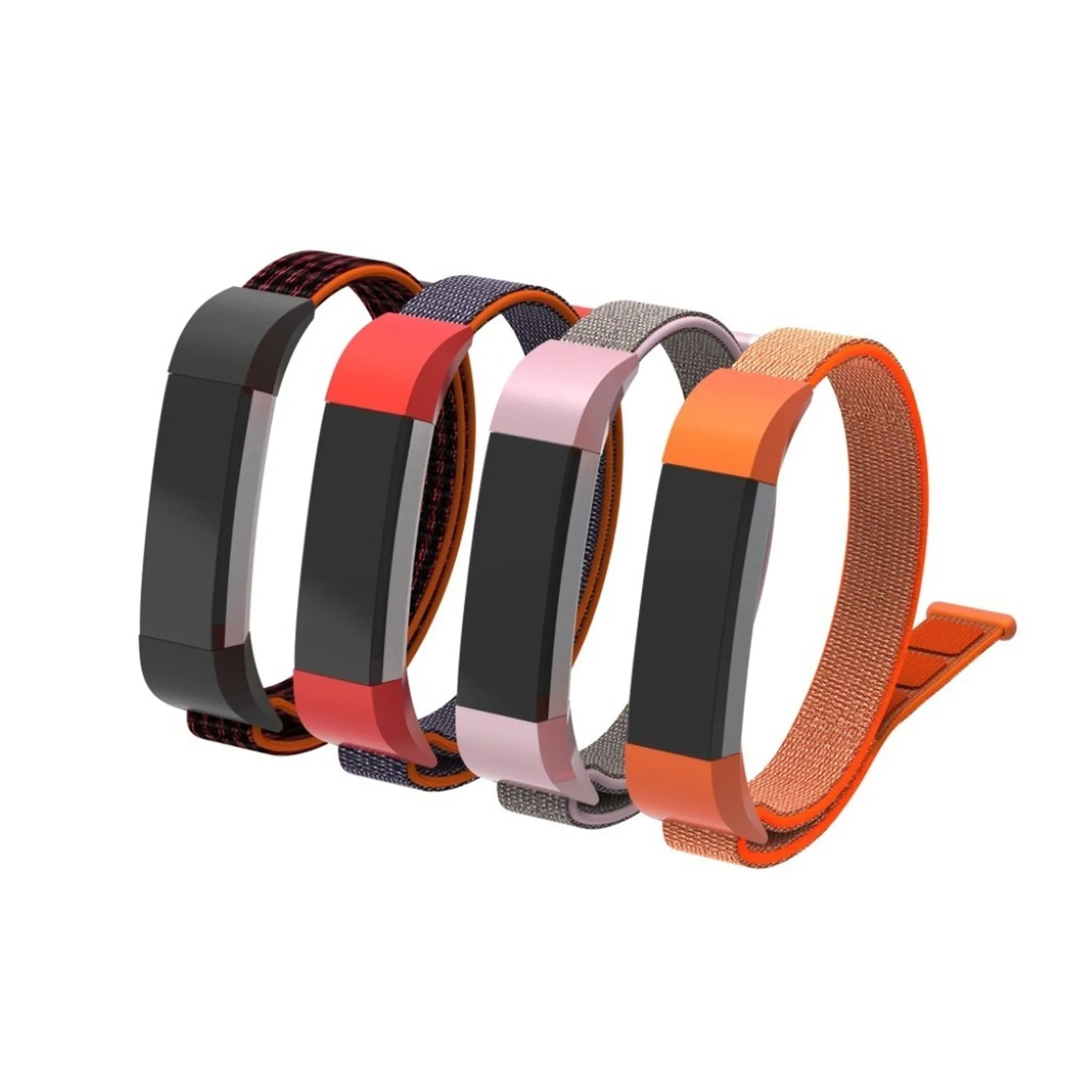 Fitbit Ace velcro closure flexible watch strap - Orange / Blue