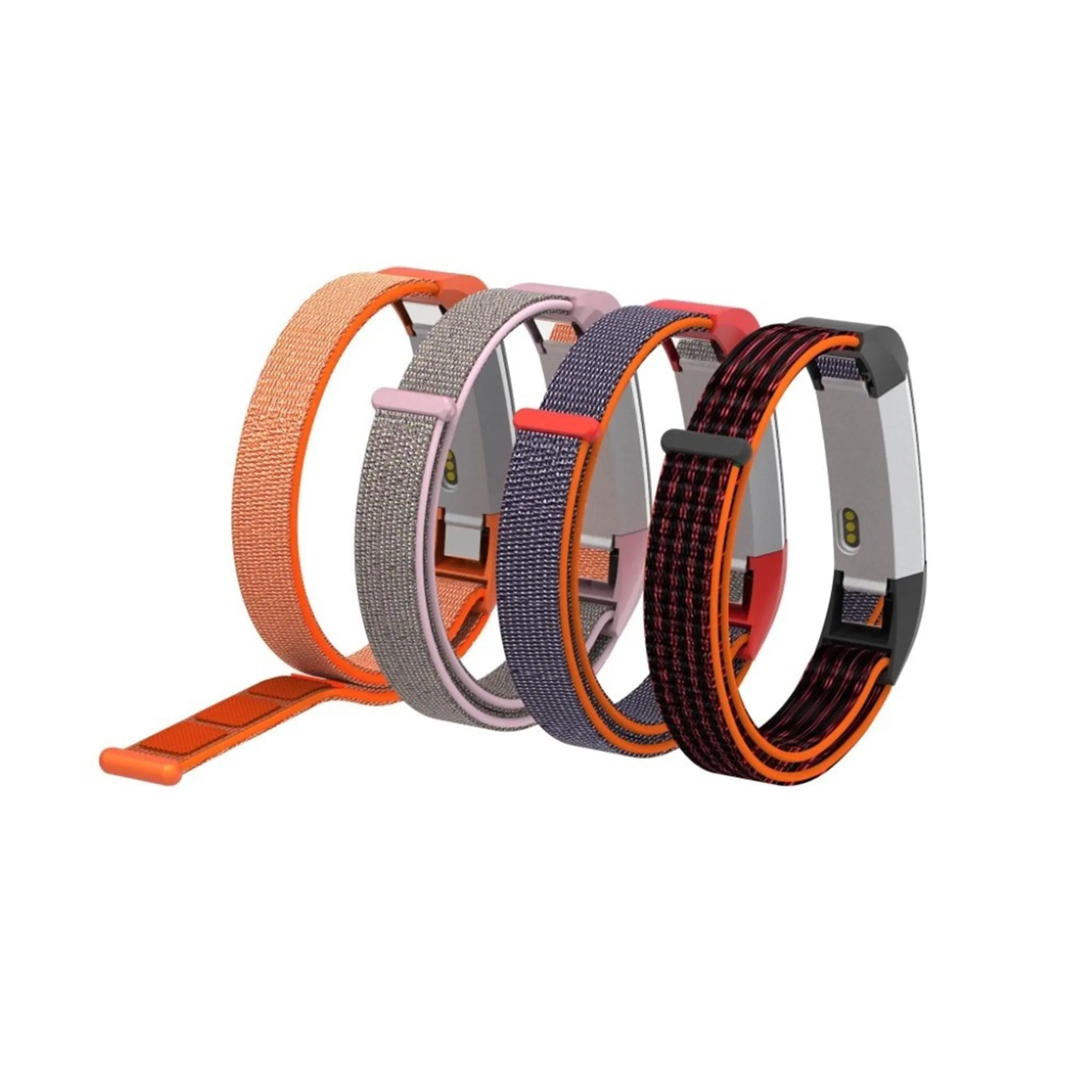 Fitbit Ace velcro closure flexible watch strap - Orange / Blue