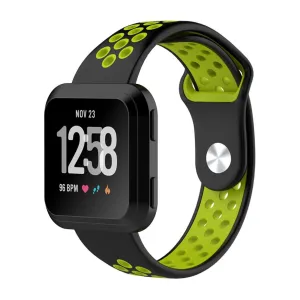 Fitbit Versa two-color breathable watchband replacement - Black / Green