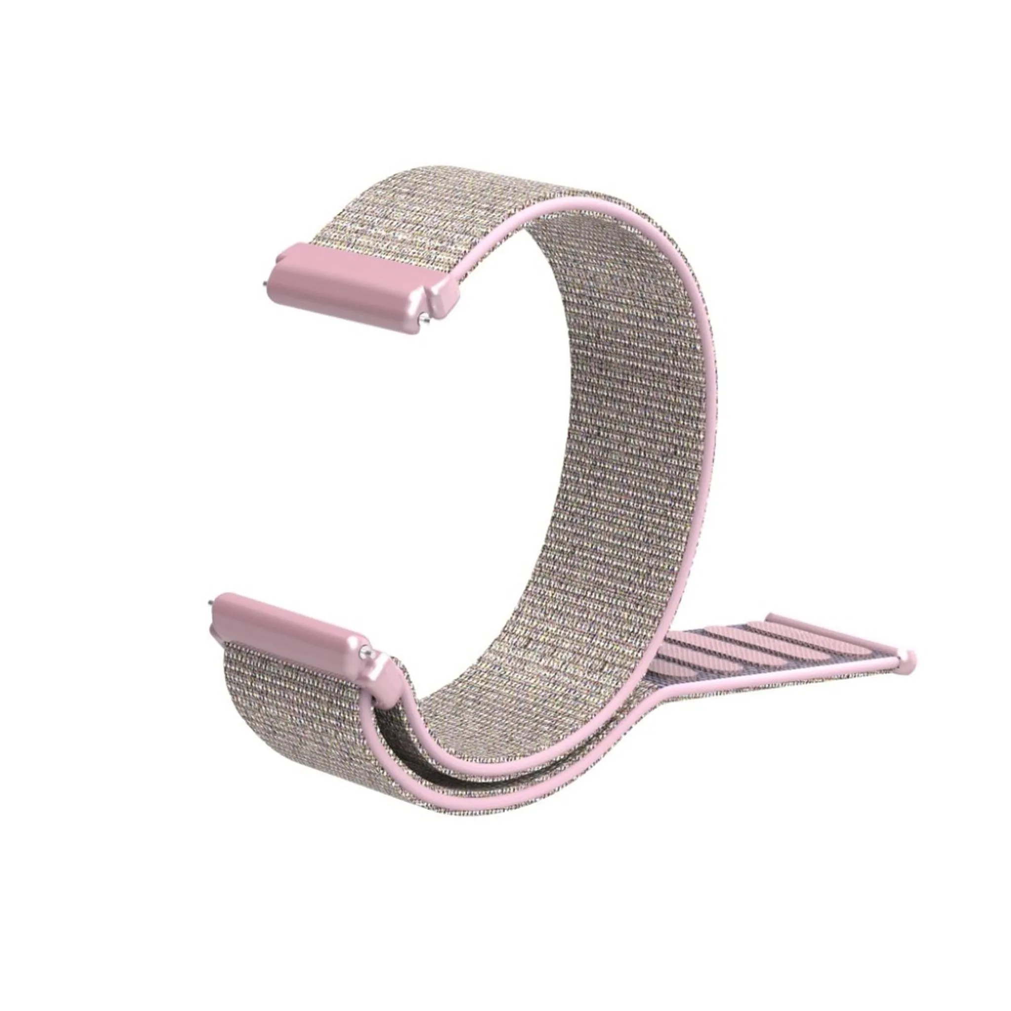 Fitbit Versa velcro closure flexible watchband - Silver / Pink