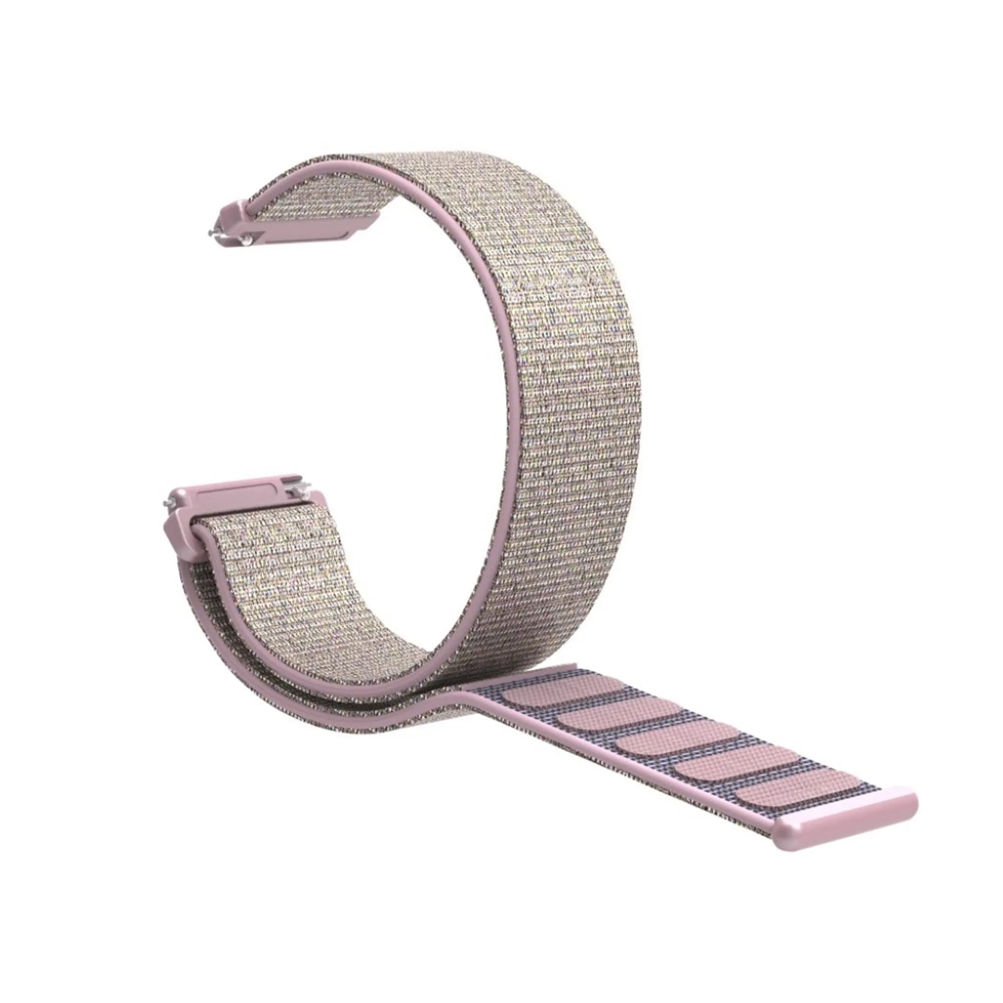 Fitbit Versa velcro closure flexible watchband - Silver / Pink