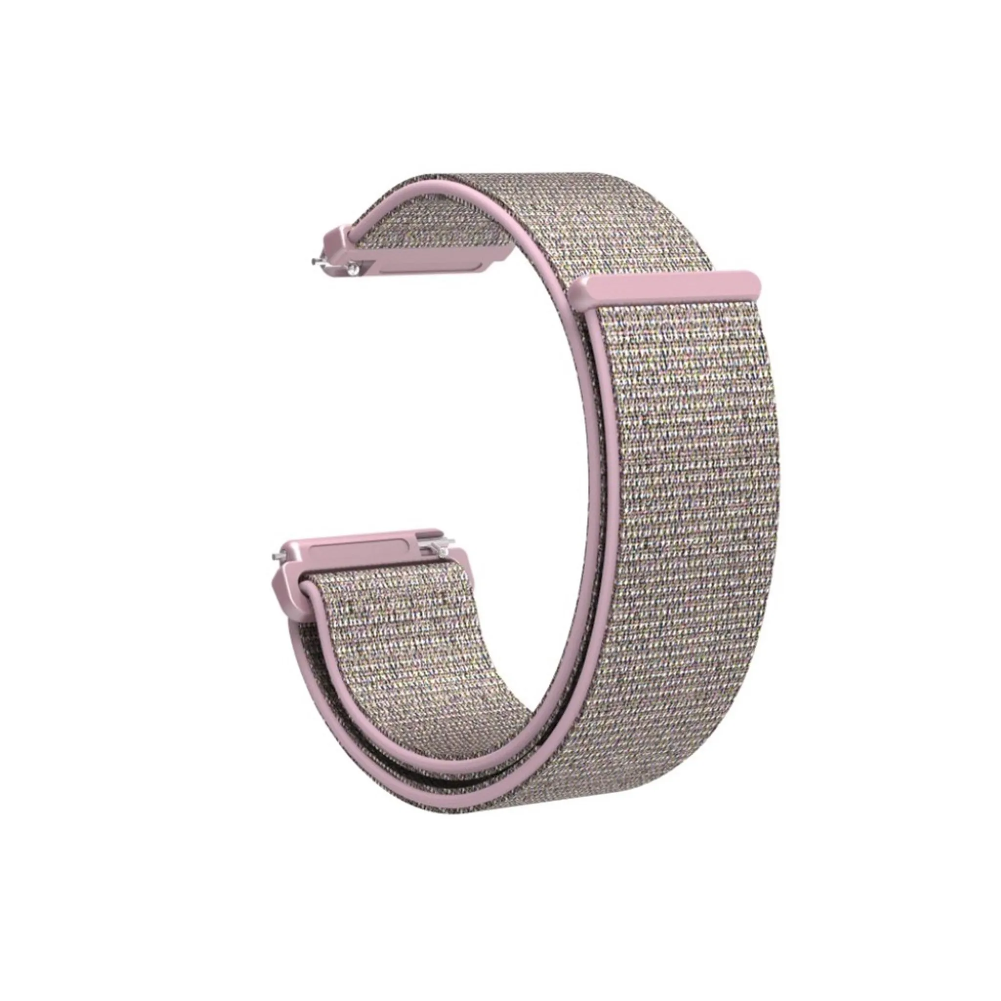 Fitbit Versa velcro closure flexible watchband - Silver / Pink