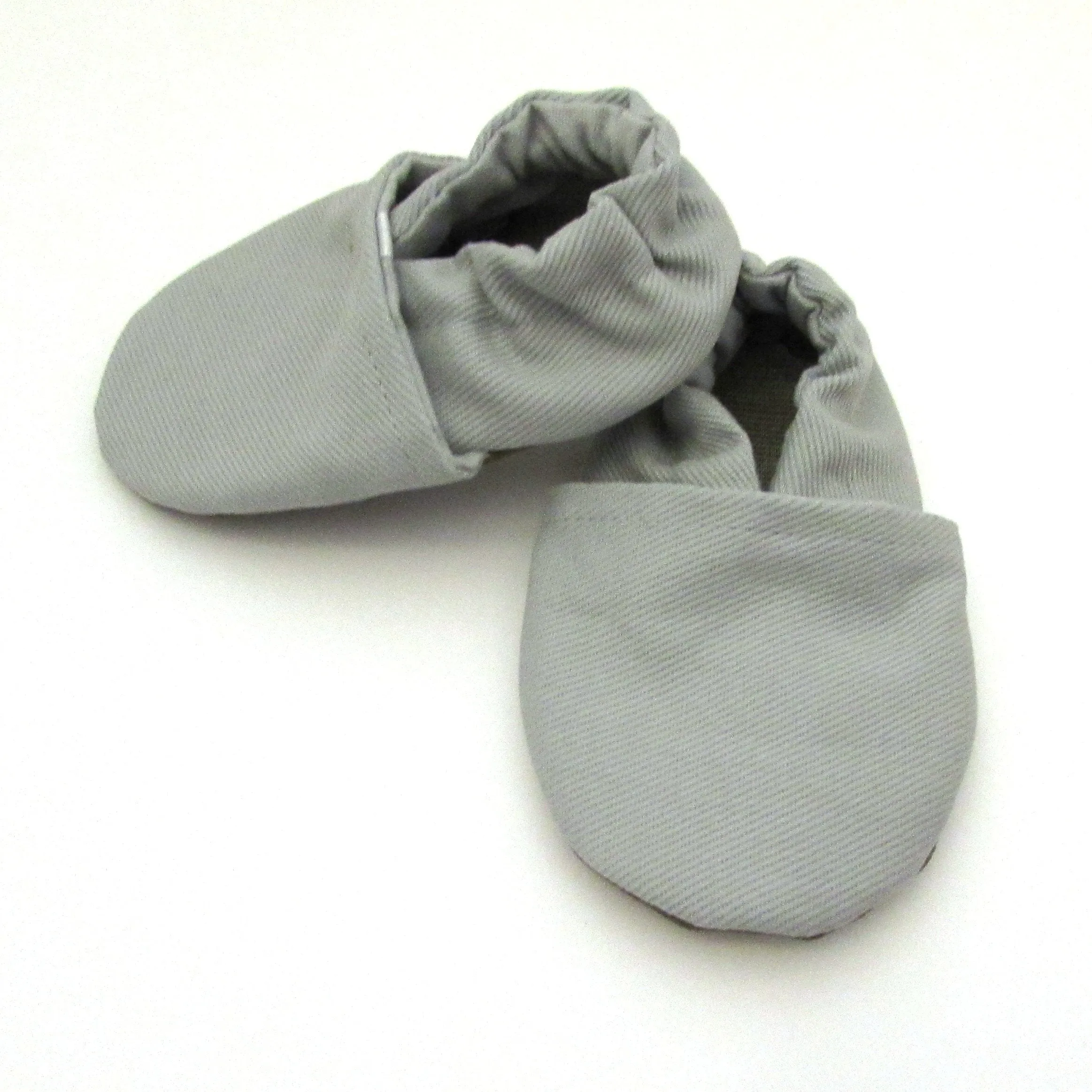 Grey Brushed Denim Baby Shoes