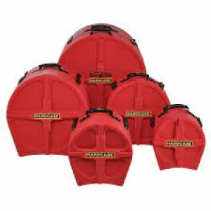 Hardcase HPROCKFUS3R 5 Piece Rock/Fusion3 Drum Case Set (Red)