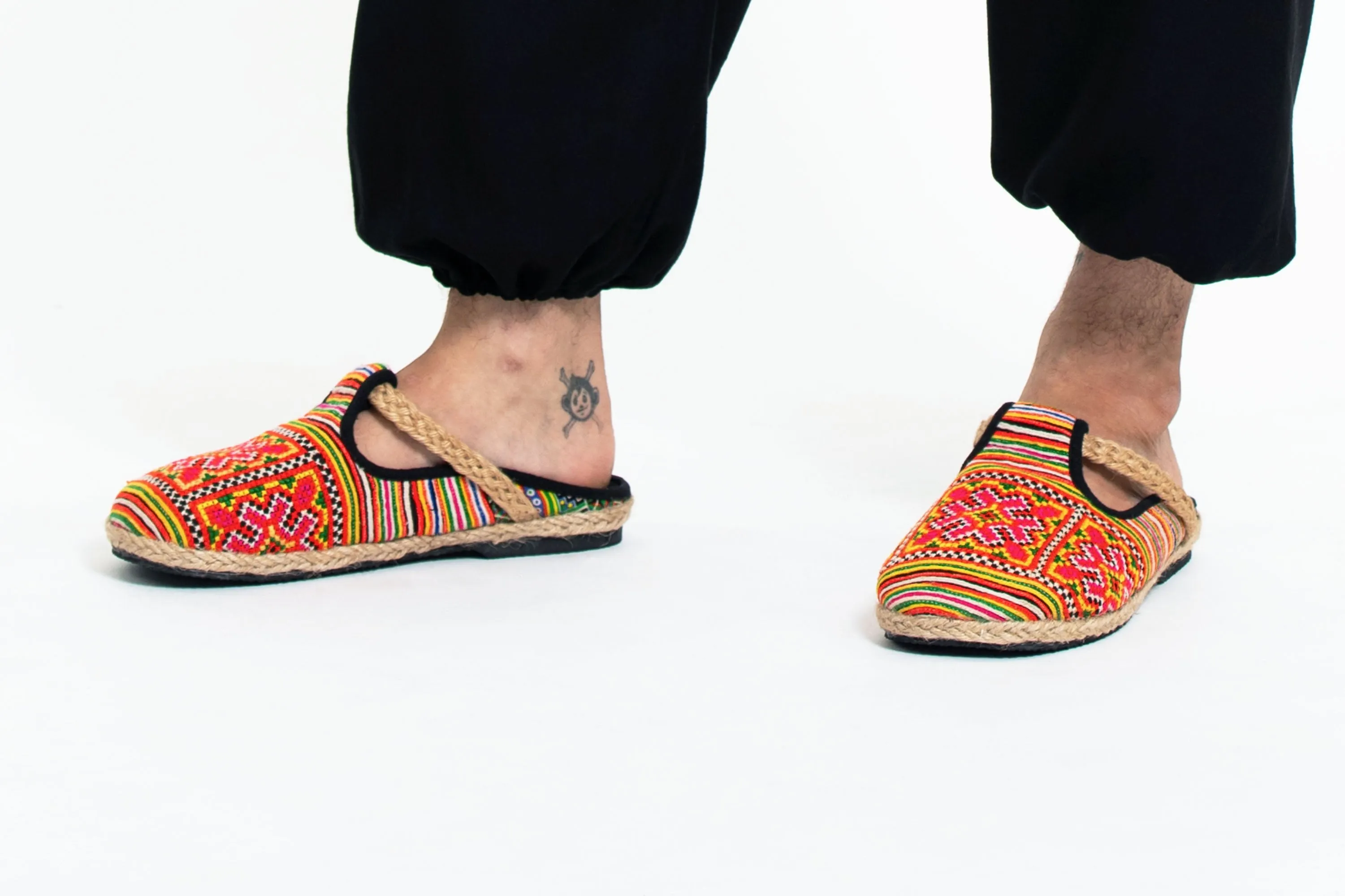 Hmong Patchwork Embroidered Slipper Sandals