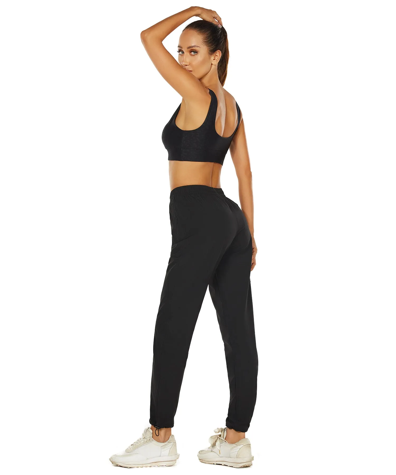 HUGE SPORTS High Waisted Hiking Pants for Women - Black