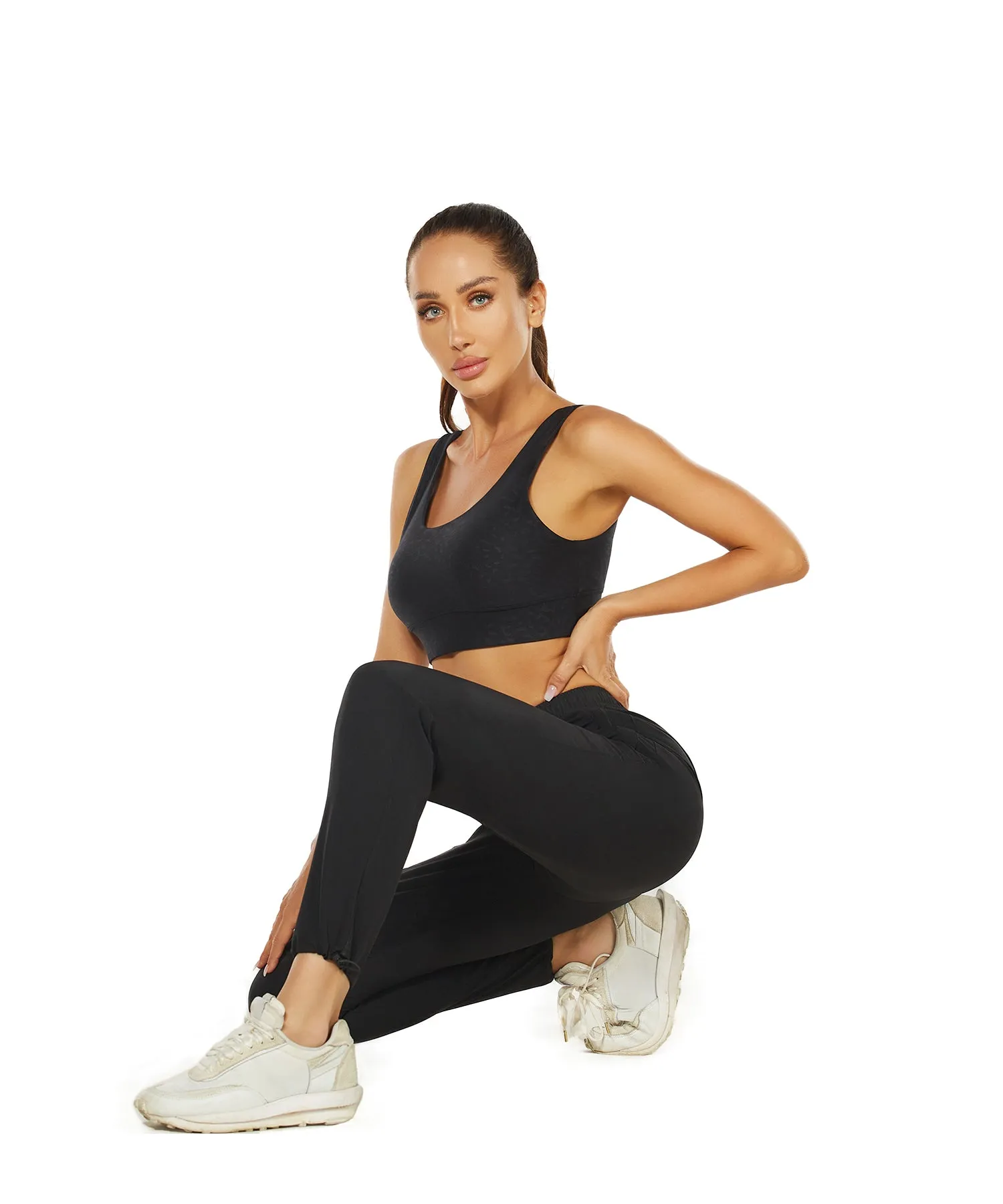 HUGE SPORTS High Waisted Hiking Pants for Women - Black