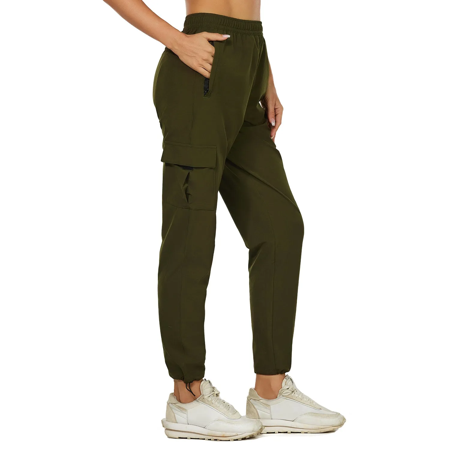 HUGE SPORTS High Waisted Hiking Pants for Women - Green