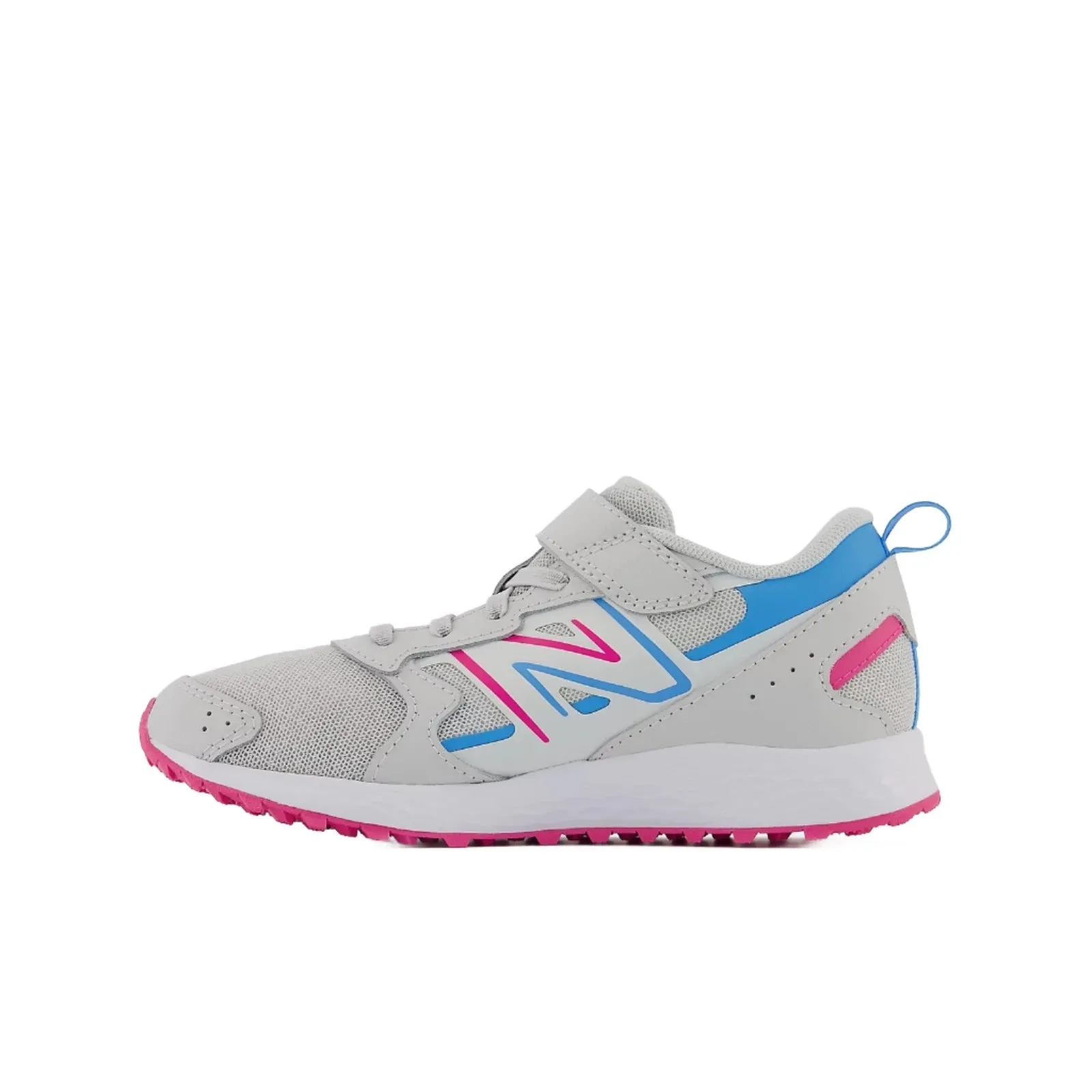 Kid's Fresh Foam 650v1 Bungee Lace w/ Top Strap Summer Fog/Hi-Pink (10.5C-3Y)