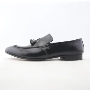 Men - Leather Formal Loafer  - (Black) (Handmade)