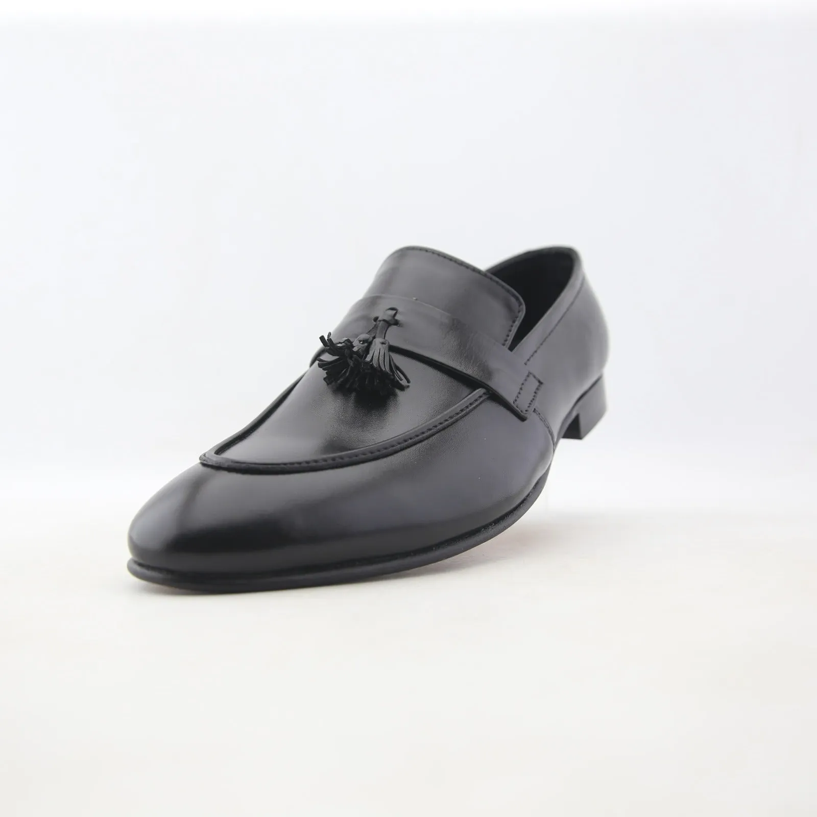 Men - Leather Formal Loafer  - (Black) (Handmade)