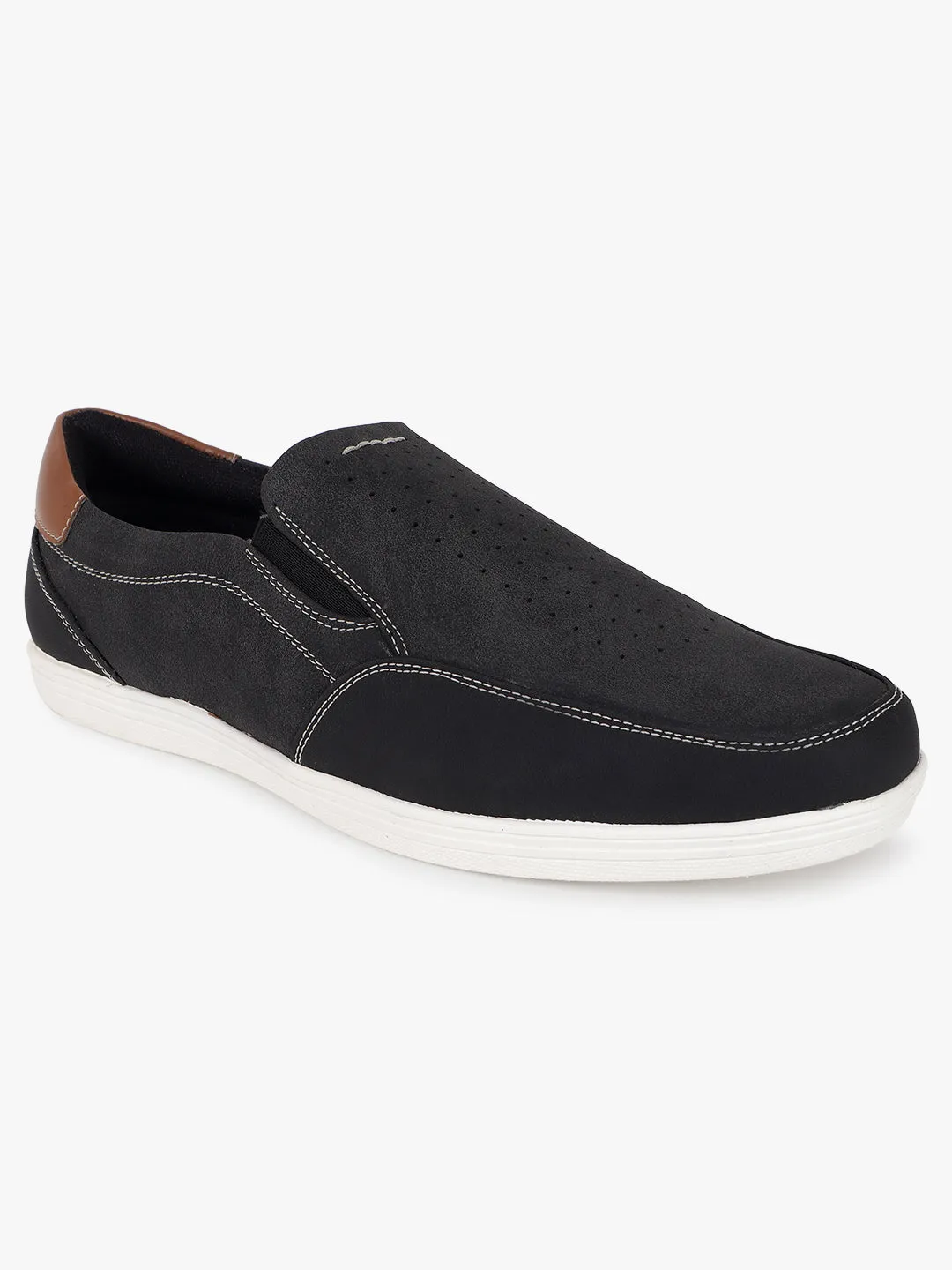 Men Slip-on Solid Grey Casual Shoes