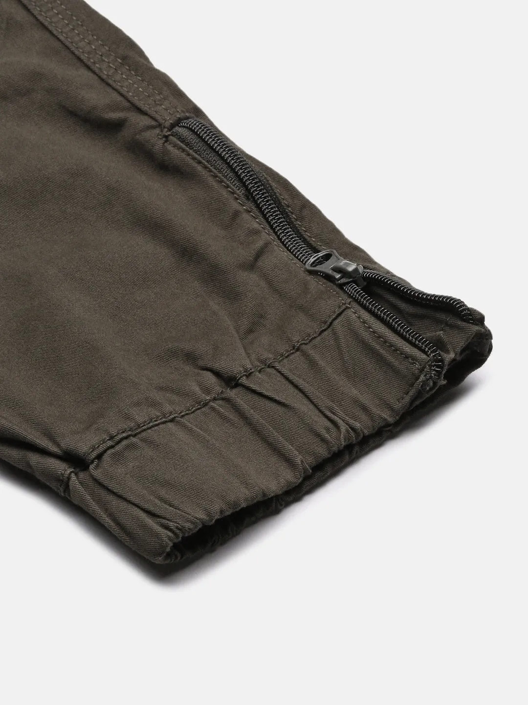 Men Solid Olive Joggers