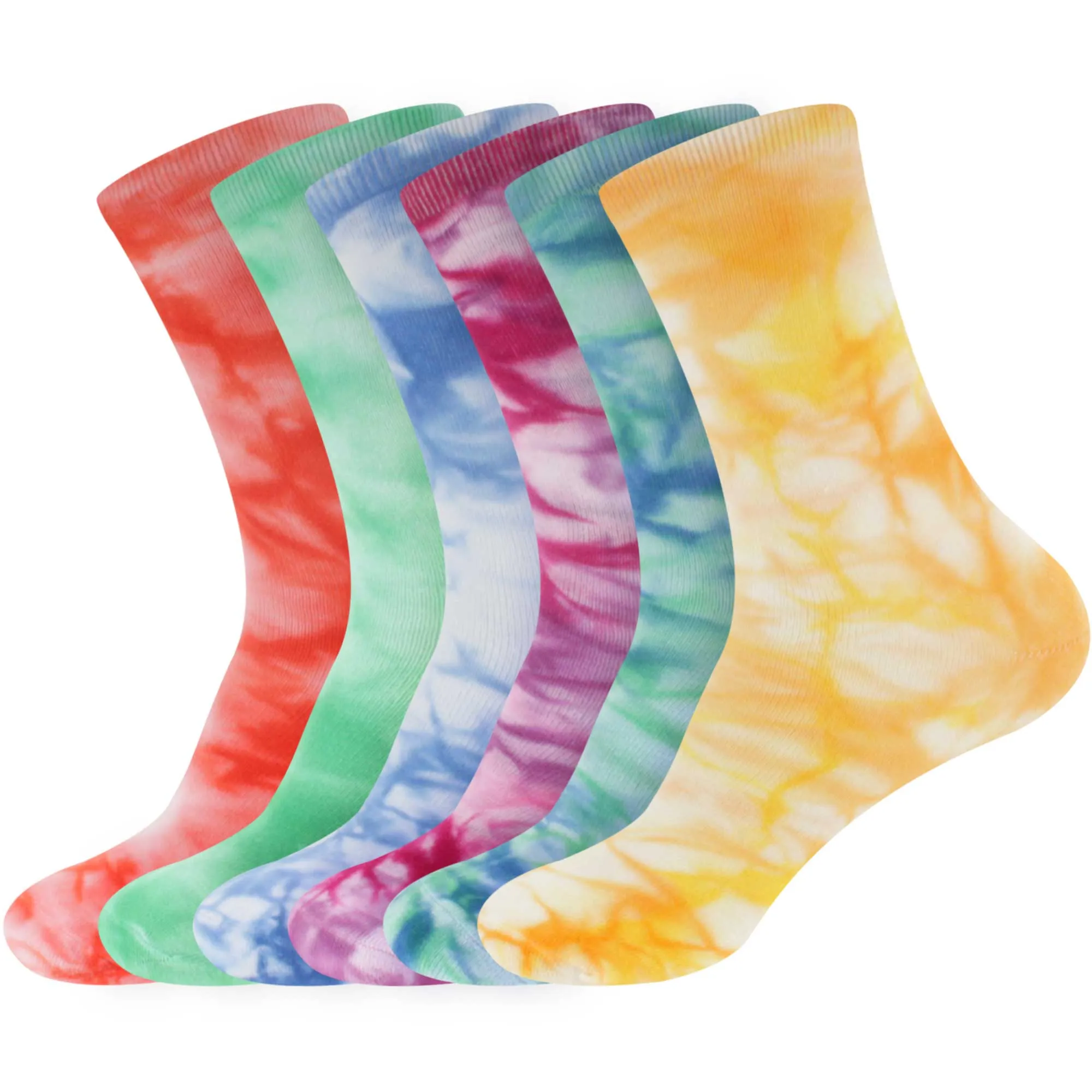 Men's Bamboo Fiber Tie Dye Crew Socks, 2 Pairs