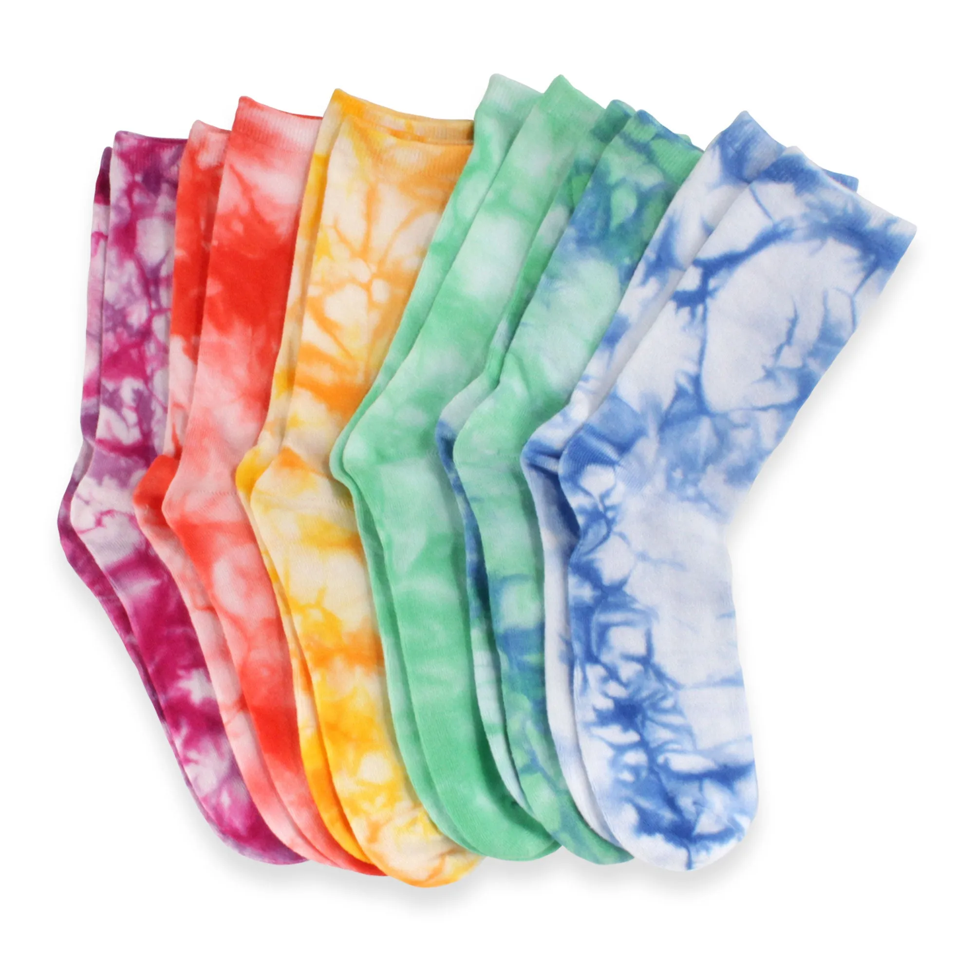 Men's Bamboo Fiber Tie Dye Crew Socks, 2 Pairs