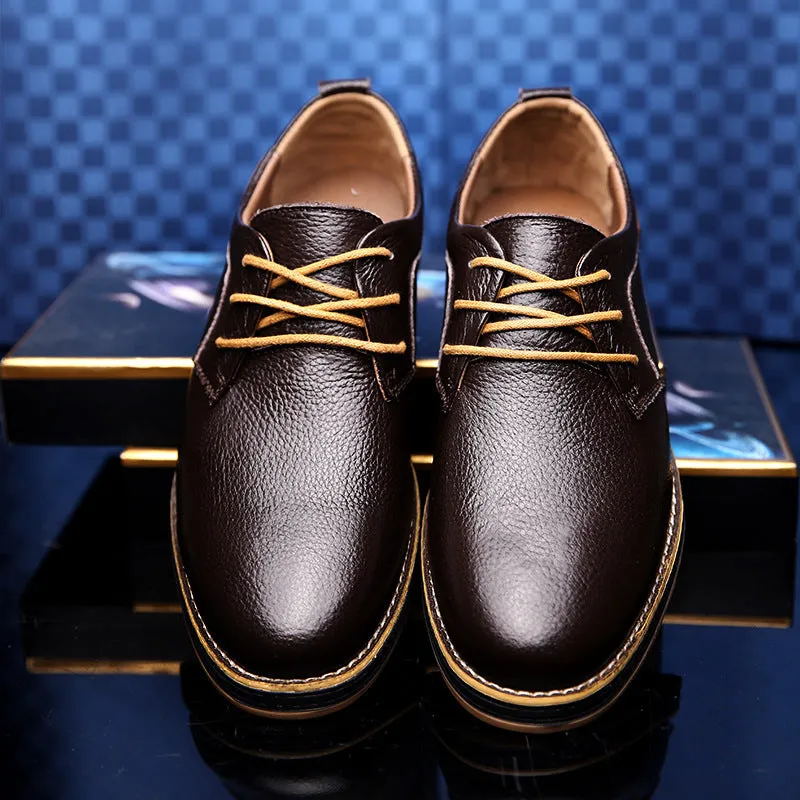 Mens Casual Lace-up Shoes, Classic Office Leather Shoes