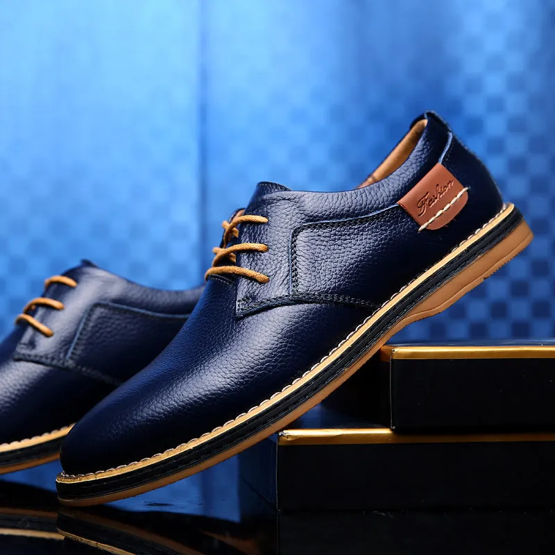 Mens Casual Lace-up Shoes, Classic Office Leather Shoes