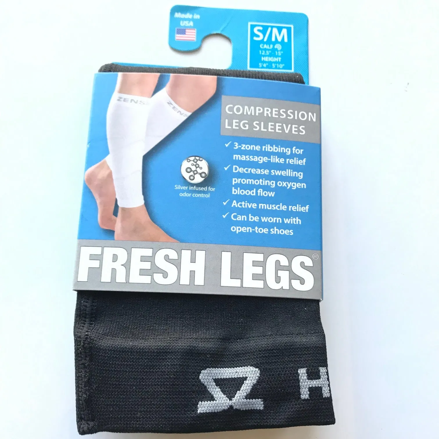 Men's Zensah | FRESH LEG Compression Leg Sleeves | Black