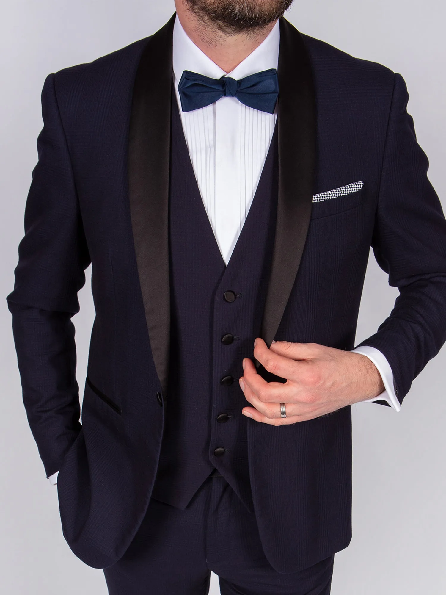 Navy Check Tux