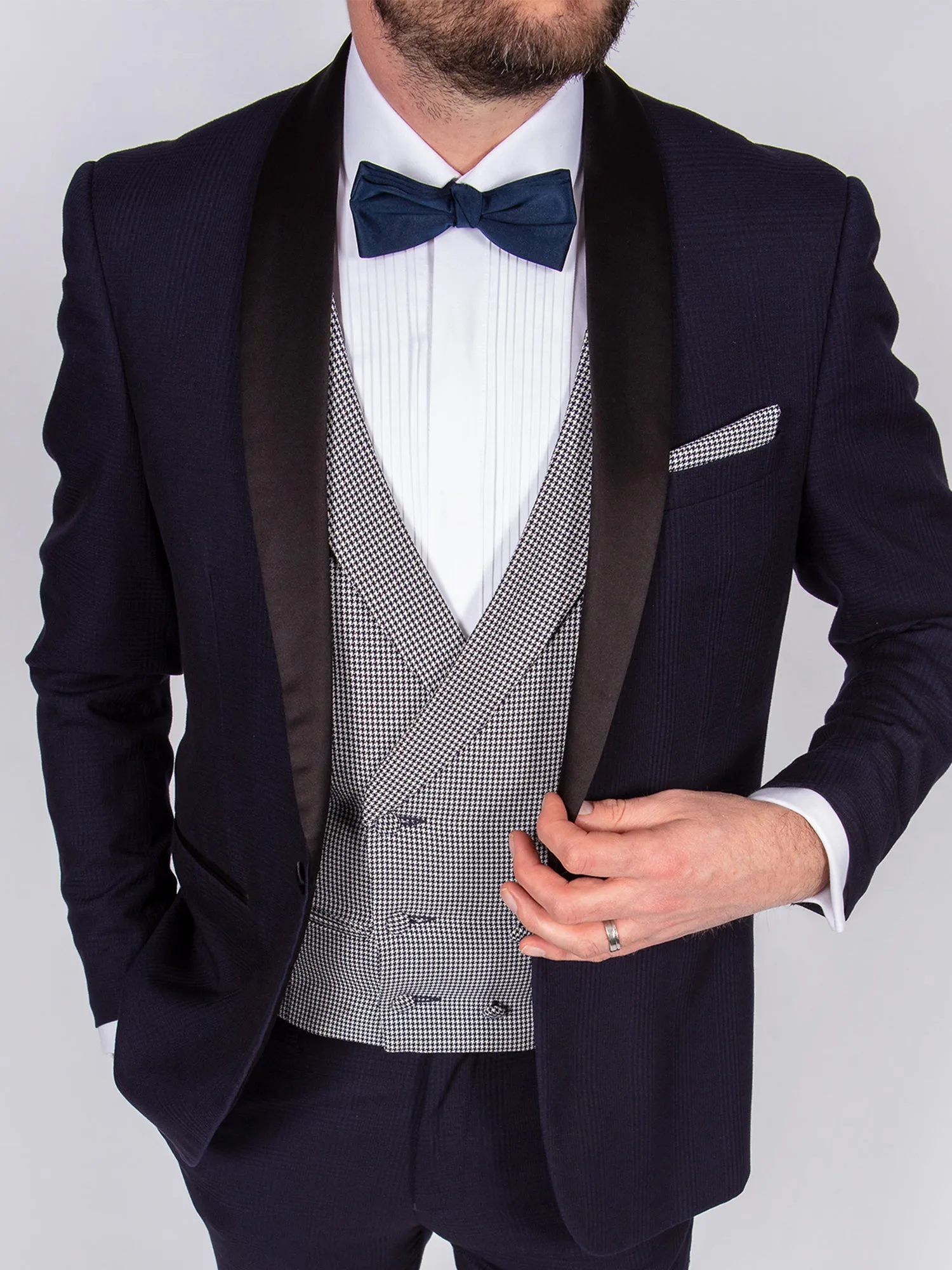 Navy Check Tux