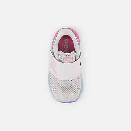 NEW BALANCE KID'S FRESH FOAM ARISHI V4 GREY/PINK SHOES