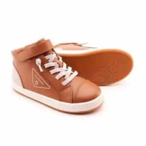 Old Soles Boy's 1000 Brigade High Top Casual Shoes - Tan/Gris