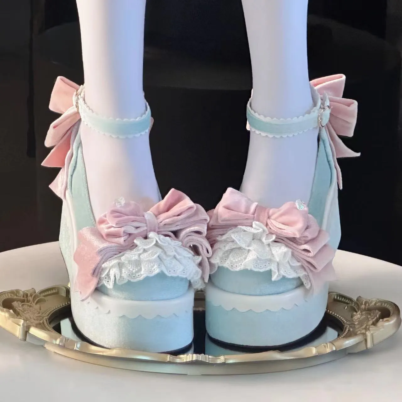 Original red velvet cake loa shoes Doll-feel platform shoes