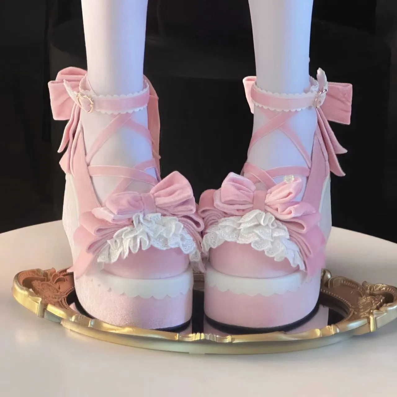 Original red velvet cake loa shoes Doll-feel platform shoes