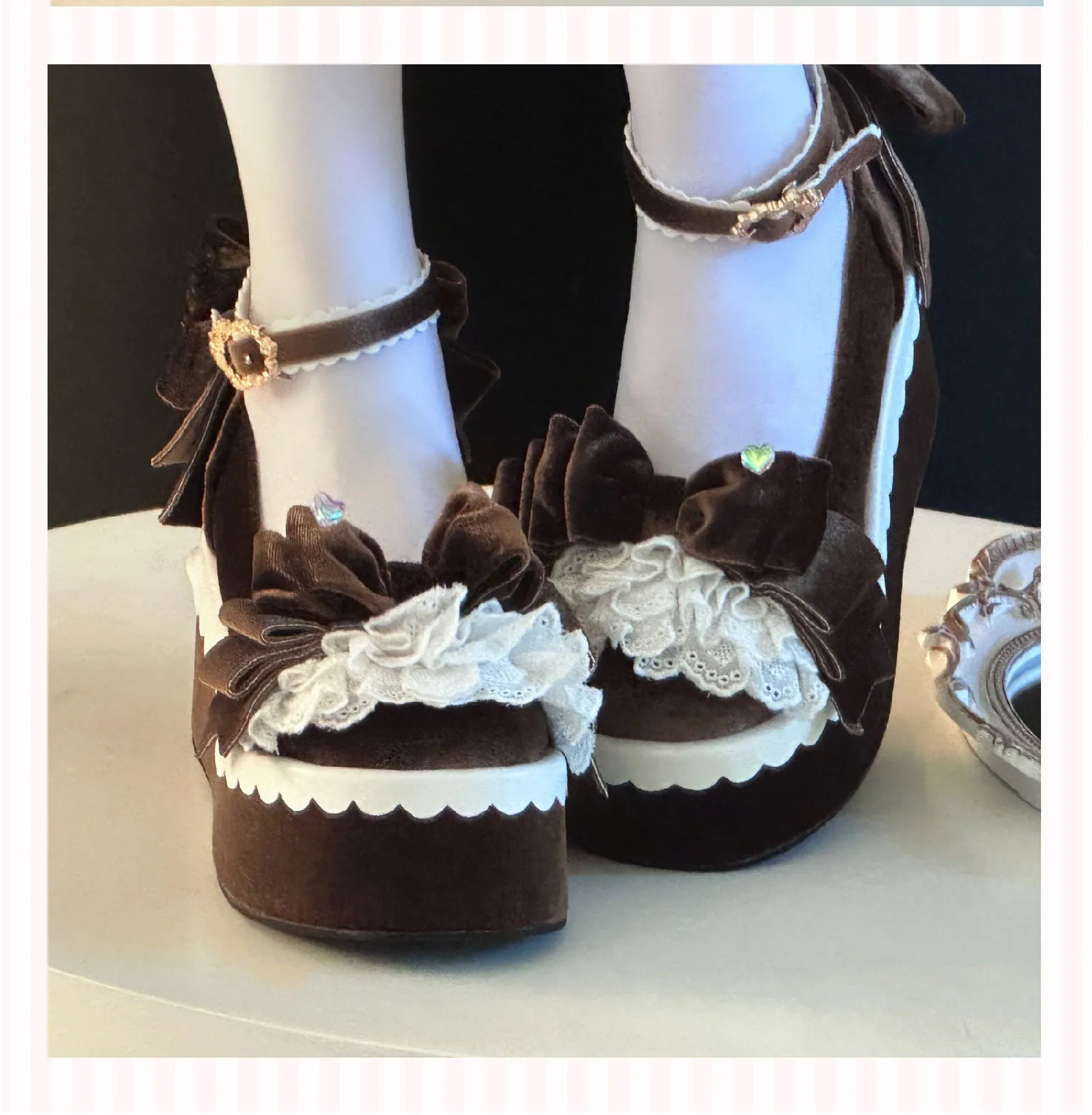 Original red velvet cake loa shoes Doll-feel platform shoes