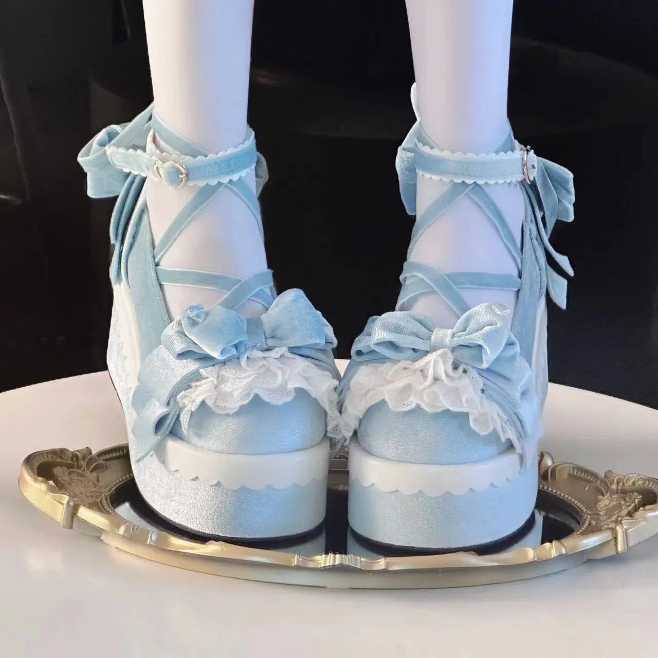 Original red velvet cake loa shoes Doll-feel platform shoes