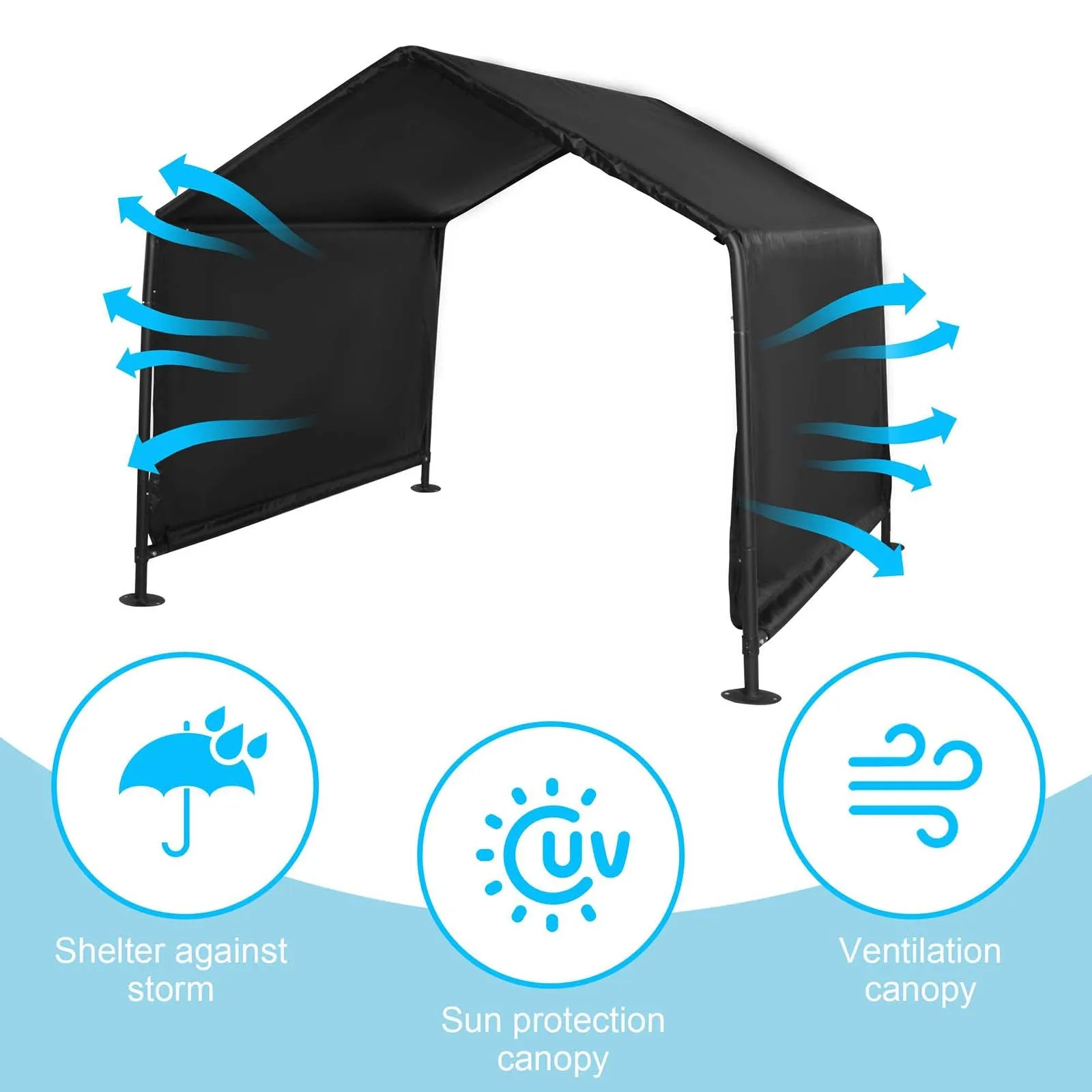 Outdoor Dog Shade Shelter, Outdoor Pet Canopy Tent with Waterproof Roof, 50"x 50"x 43"