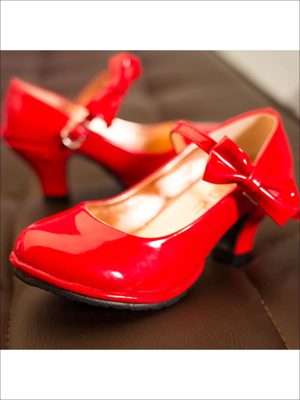 Patent Synthetic Leather Mary Jane Bow Tie Shoes By Liv and Mia