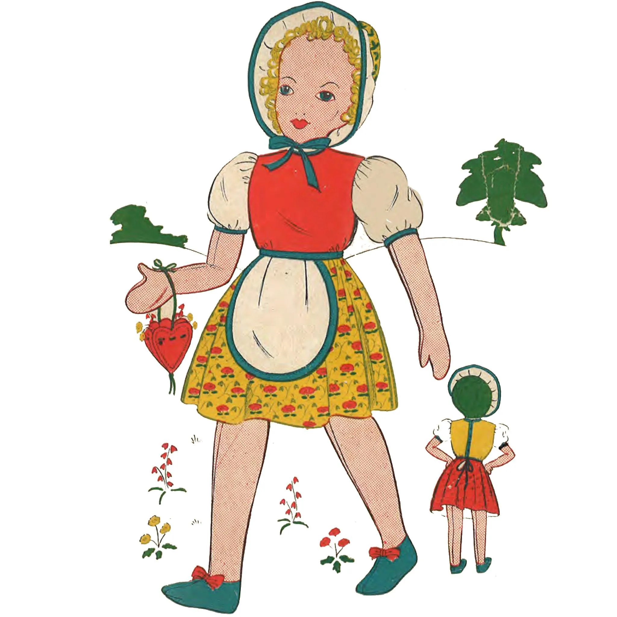 PDF - Vintage 1940s Pattern, Childs's Rag Doll & Clothes Soft Toy -  Height 18"(45.7cm) - Instantly Print at Home