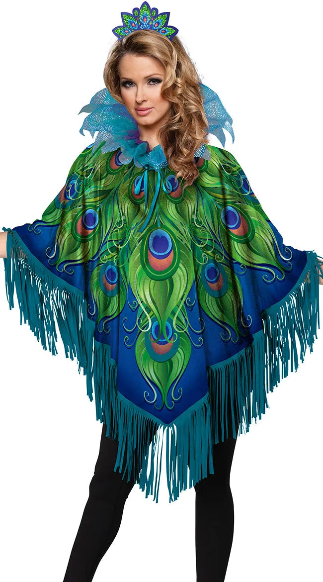 Radiant Peacock Poncho Costume