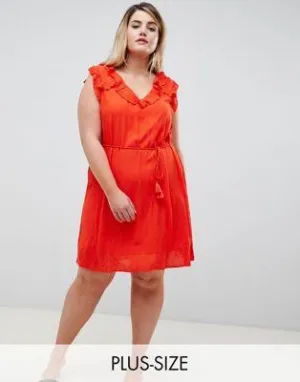 River Island Plus Ruffle Detail Smock Dress