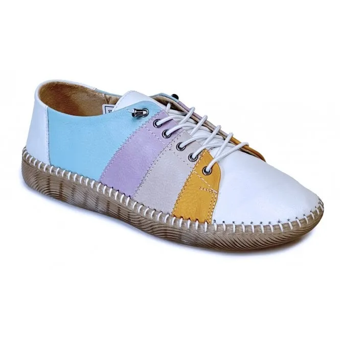 Shoozy Eve Multi Stripe Leather Slip On Pump